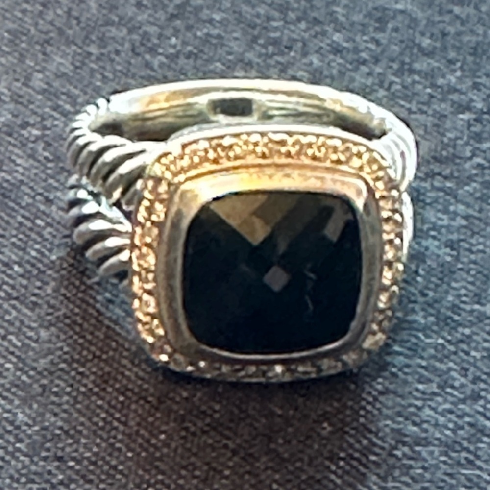 David Yurman Black Onyx Ring with Diamonds